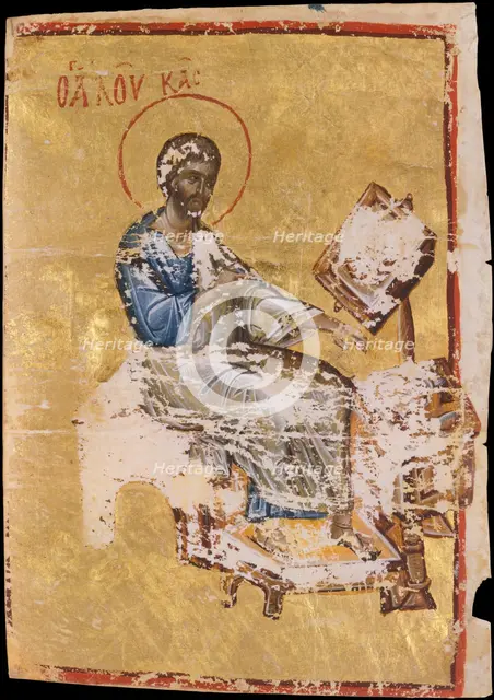 Manuscript Illumination with the Evangelist Luke, late 13th-early 14th century. Creator: Unknown.