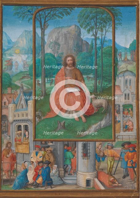 Manuscript Illumination with Scenes from the Life of Saint John the Baptist, ca. 1515. Creator: Gerard Horenbout.