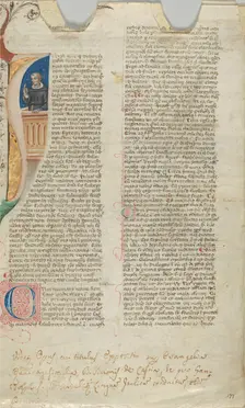 Manuscript Leaf, 14th century. Creator: Unknown