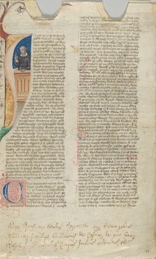 Manuscript Leaf, 14th century. Creator: Unknown