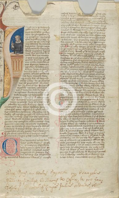 Manuscript Leaf, 14th century. Creator: Unknown.