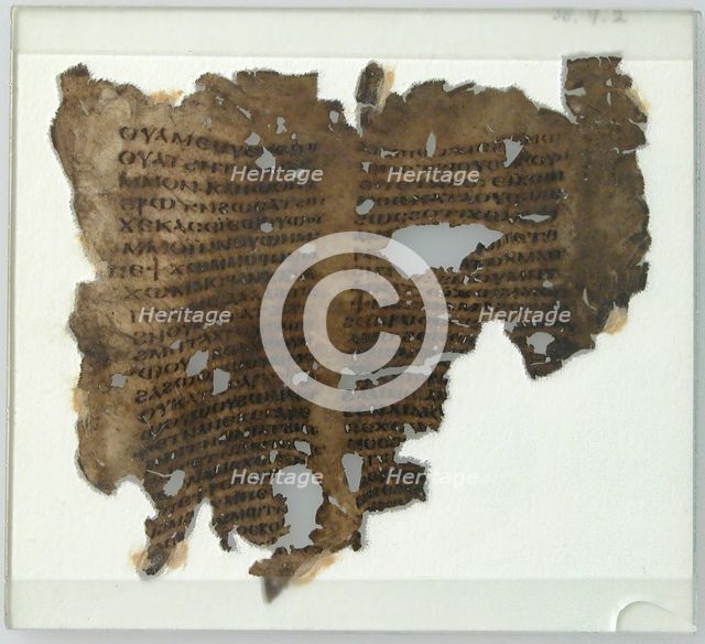 Manuscript Leaf Fragment, Coptic, 4th-7th century. Creator: Unknown.