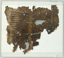 Manuscript Leaf Fragment, Coptic, 4th-7th century. Creator: Unknown