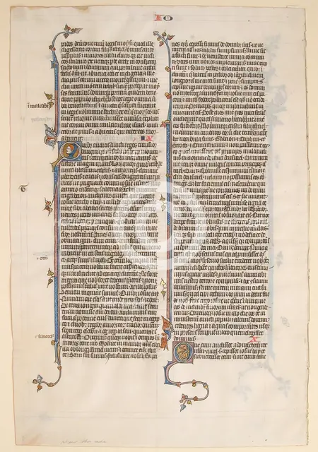 Manuscript Leaf from a Bible, ca. 1280-1300. Creator: Unknown.