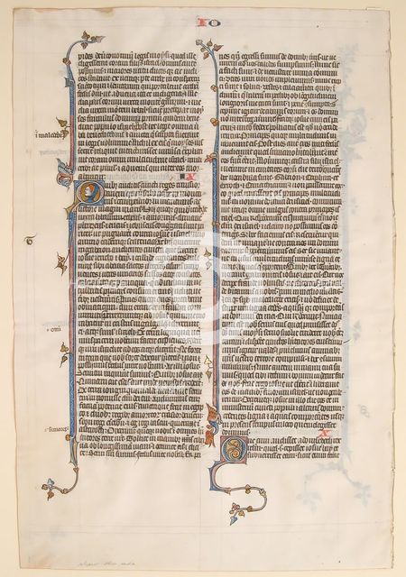 Manuscript Leaf from a Bible, ca. 1280-1300. Creator: Unknown.