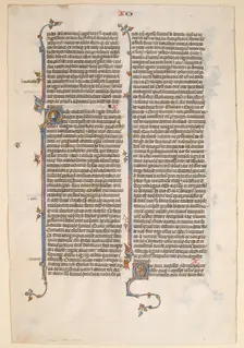 Manuscript Leaf from a Bible, ca. 1280-1300. Creator: Unknown