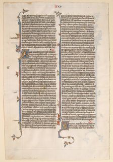 Manuscript Leaf from a Bible, ca. 1280-1300. Creator: Unknown