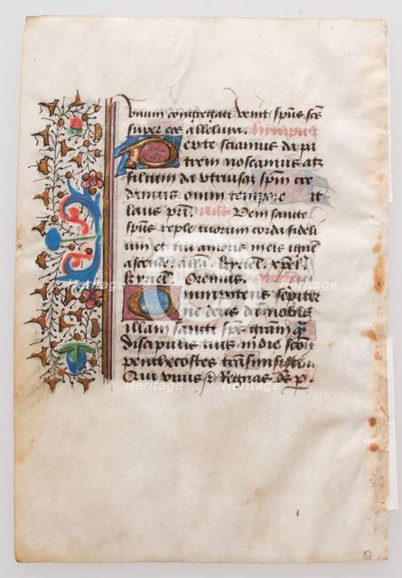 Manuscript Leaf, from a Book of Hours, 15th century. Creator: Unknown.