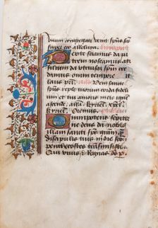 Manuscript Leaf, from a Book of Hours, French, 15th century. Creator: Unknown