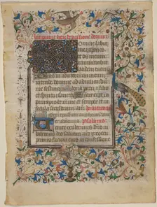 Manuscript Leaf from a Book of Hours (incip. Passionis), 1390. Creator: Unknown