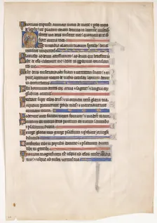 Manuscript Leaf from a Royal Psalter, 13th century. Creator: Unknown
