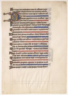 Manuscript Leaf from a Royal Psalter, 13th century. Creator: Unknown
