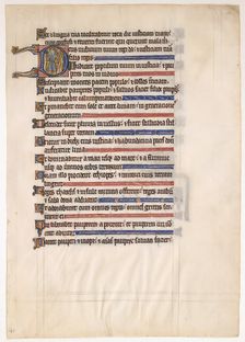 Manuscript Leaf from a Royal Psalter, 13th century. Creator: Unknown
