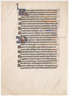 Manuscript Leaf from a Royal Psalter, 13th century. Creator: Unknown