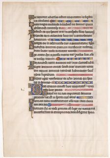 Manuscript Leaf from a Royal Psalter, 13th century. Creator: Unknown