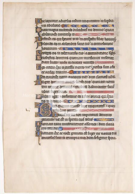Manuscript Leaf from a Royal Psalter, 13th century. Creator: Unknown.