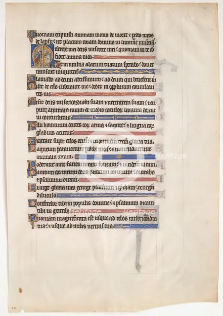 Manuscript Leaf from a Royal Psalter, British, 13th century. Creator: Unknown.