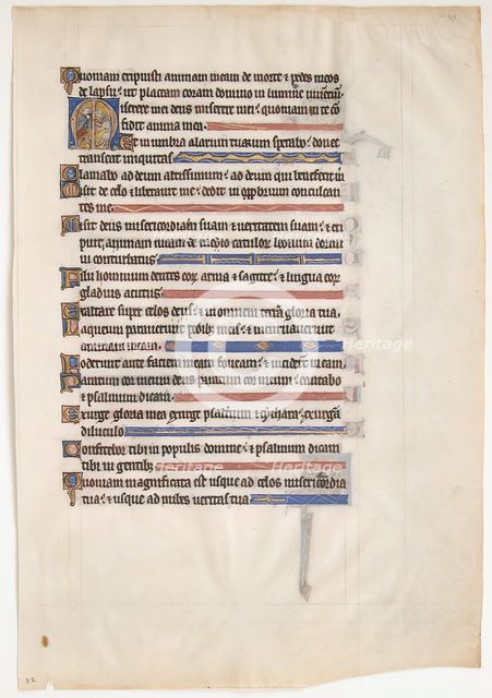 Manuscript Leaf from a Royal Psalter, British, 13th century. Creator: Unknown.