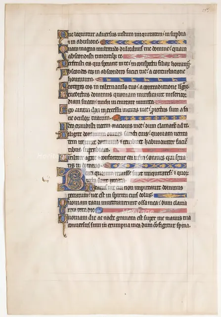 Manuscript Leaf from a Royal Psalter, British, 13th century. Creator: Unknown.