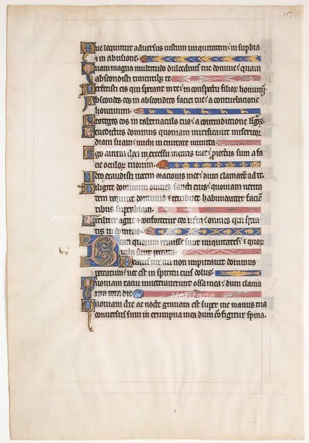 Manuscript Leaf from a Royal Psalter, British, 13th century. Creator: Unknown.