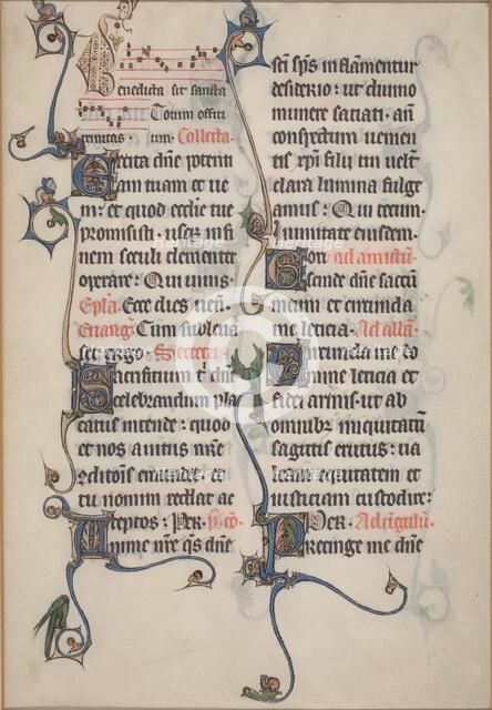 Manuscript Leaf from the Beauvais Missal, 1285. Creator: Unknown.