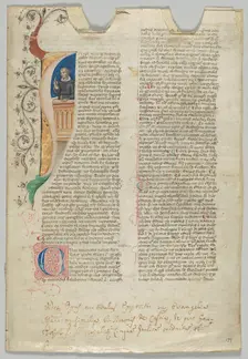 Manuscript Leaf, Italian, 14th century. Creator: Unknown