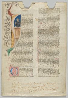 Manuscript Leaf, Italian, 14th century. Creator: Unknown