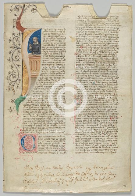 Manuscript Leaf, Italian, 14th century. Creator: Unknown.