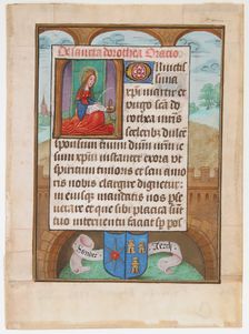 Manuscript Leaf wtih Saint Dorothy, from a Book of Hours, ca. 1500. Creator: Unknown