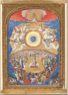 Manuscript Leaf with Adoration of the Holy Name, from a Book of Hours, after 1530 (?). Creator: Influence of Simon Bening (Netherlandish, Ghent (?) 1483/84-1561 Bruges)