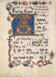 Manuscript Leaf with Initial A, from an Antiphonary, ca. 1425-50. Creator: Unknown