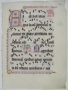 Manuscript Leaf with Initial A, from an Antiphonary, German, second quarter 15th century. Creator: Unknown