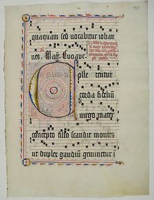 Manuscript Leaf with Initial C, from an Antiphonary, German, second quarter 15th century. Creator: Unknown