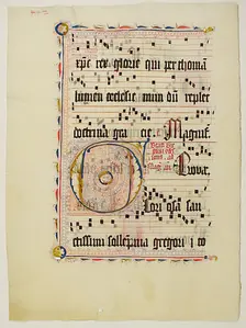 Manuscript Leaf with Initial F, from an Antiphonary, German, second quarter 15th century. Creator: Unknown
