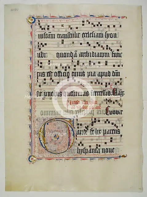 Manuscript Leaf with Initial G, from an Antiphonary, German, second quarter 15th century. Creator: Unknown.