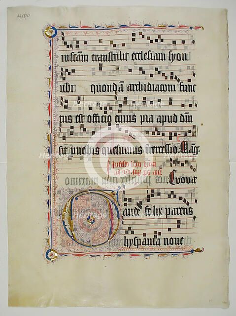Manuscript Leaf with Initial G, from an Antiphonary, German, second quarter 15th century. Creator: Unknown.