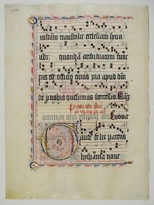 Manuscript Leaf with Initial G, from an Antiphonary, German, second quarter 15th century. Creator: Unknown