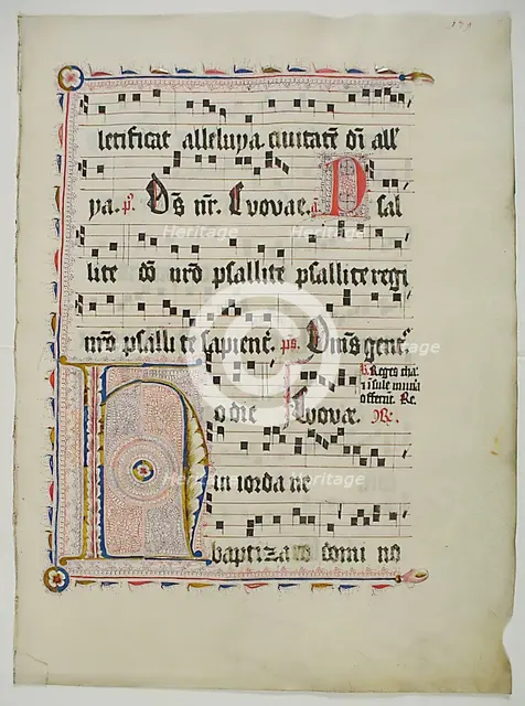 Manuscript Leaf with Initial H, from an Antiphonary, German, second quarter 15th century. Creator: Unknown.