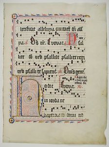 Manuscript Leaf with Initial H, from an Antiphonary, German, second quarter 15th century. Creator: Unknown