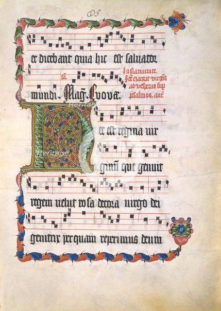 Manuscript Leaf with Initial H, from an Antiphonary, second quarter 15th century. Creator: Unknown.