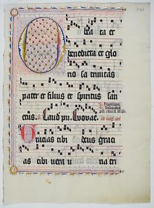 Manuscript Leaf with Initial O, from an Antiphonary, German, second quarter 15th century. Creator: Unknown