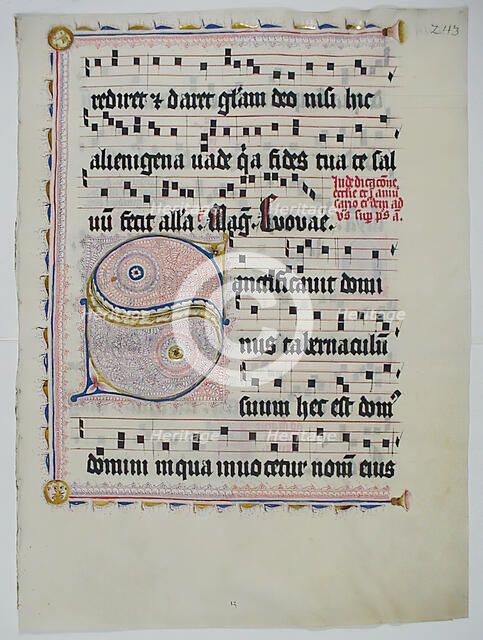 Manuscript Leaf with Initial S, from an Antiphonary, German, second quarter 15th century. Creator: Unknown.