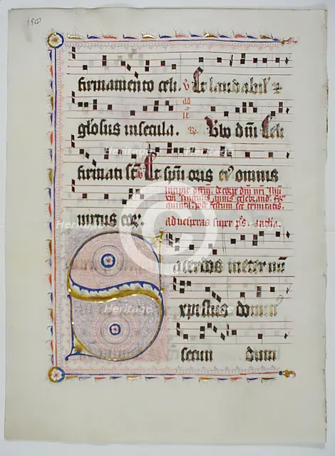 Manuscript Leaf with Initial S, from an Antiphonary, German, second quarter 15th century. Creator: Unknown.