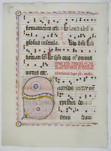 Manuscript Leaf with Initial S, from an Antiphonary, German, second quarter 15th century. Creator: Unknown