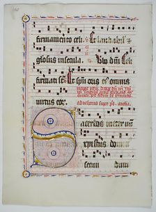 Manuscript Leaf with Initial S, from an Antiphonary, German, second quarter 15th century. Creator: Unknown