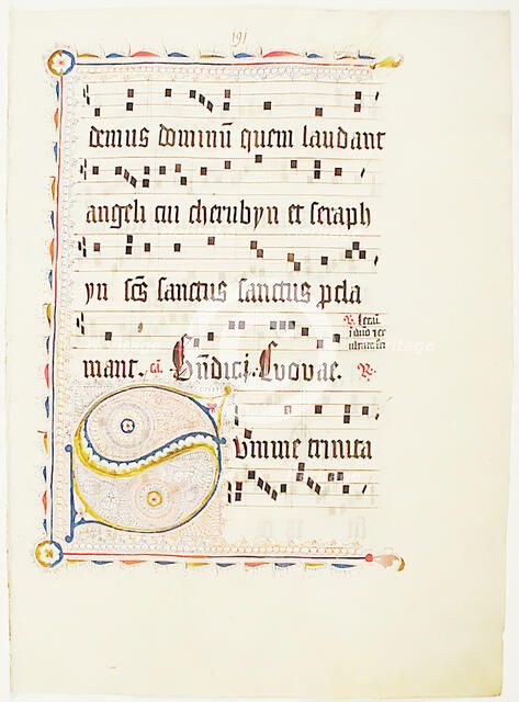 Manuscript Leaf with Initial S, from an Antiphonary, German, second quarter 15th century. Creator: Unknown.