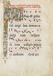 Manuscript Leaf with Saint John the Evangelist and Saint John the Baptist..., second half 15th cent. Creator: Master of the Riccardiana Lactantius