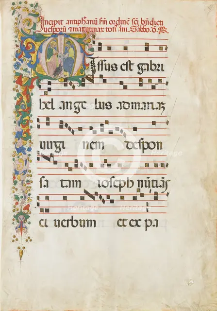 Manuscript Leaf with Saint John the Evangelist and Saint John the Baptist..., second half 15th cent. Creator: Master of the Riccardiana Lactantius.