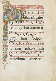 Manuscript Leaf with Saint John the Evangelist and Saint John the Baptist in an..., 2nd half 15th ce Creator: Unknown