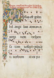 Manuscript Leaf with Saint John the Evangelist and Saint John the Baptist in an..., 2nd half 15th ce Creator: Unknown